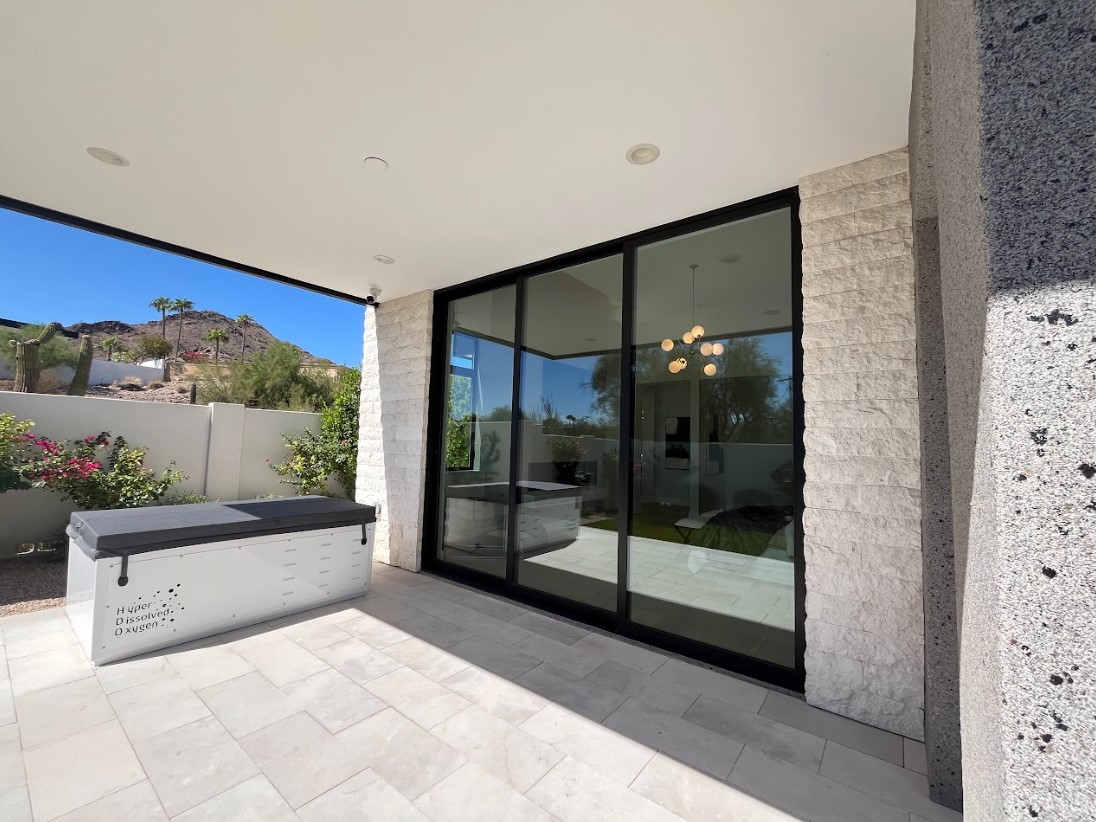 Elegant residential exterior with modern lines