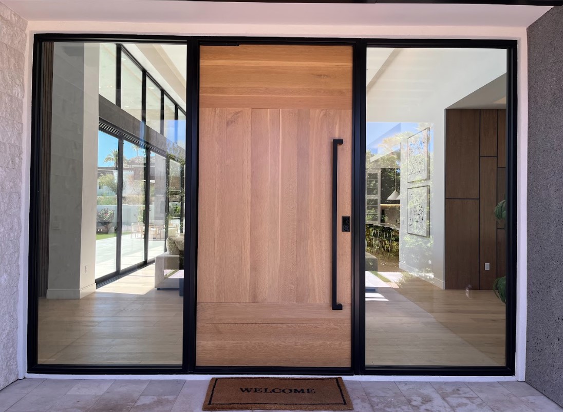 Bifold glass doors opening to exterior